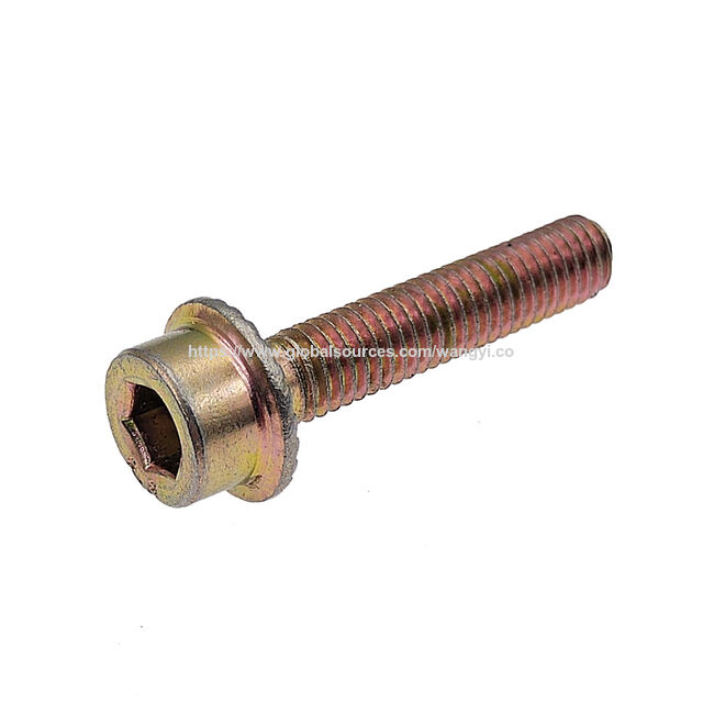 Wholesale carbon steel color zinc flange Hex socket triangle tooth locking screws self tapping screws
