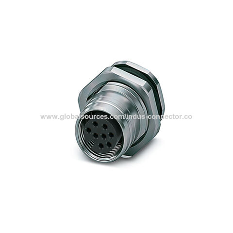 Conector M12 de cabo com solda, Push-Pull, fêmea, 3P 4P 5 pinos 8 polos 12 pinos, frontal, ideal para equipamentos eletrônicos e elétricos. for sale at factory direct price