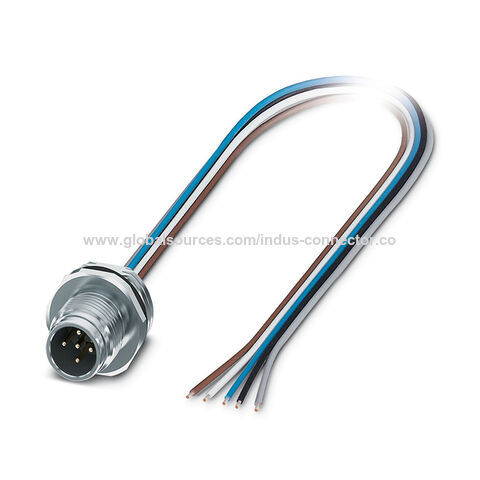Conector rápido macho push-pull M12 de 3, 4, 5, 8, 12 polos para cabo elétrico PG9 ou rosca M16, montagem em painel traseiro for sale at factory direct price