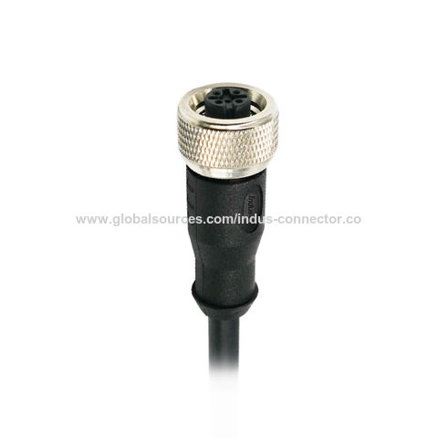 Conector M12 fêmea reto IP67, 3 pinos, 4 pinos, 5 pinos, 8 pinos, 12 pinos, montagem de cabo, polia, suporte de porta, blindado, Push-pull, codificação A, conector M12 de PVC ou PUR for sale at factory direct price