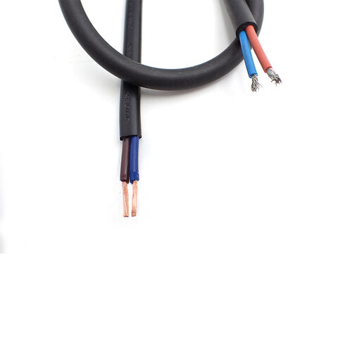 Cabo Elétrico com Revestimento de PVC H03VVH2-F de 2 Condutores, Cabo de Extensão com Cobre Flexível Trançado para Controle