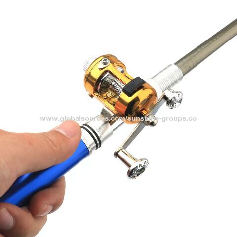 Kit de caña de pescar tipo pluma de 1M, caña de bolsillo telescópica portátil, caña de pescar en hielo estilo pluma, mini caña de mar ultracorta para pesca.