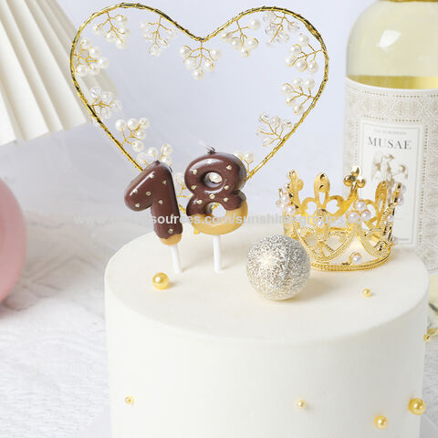 Bougies digitales variées pour gâteau d'anniversaire, couleur or tyran, couleur bonbon, dégradé, couronne, bougie papillon for sale at factory direct price