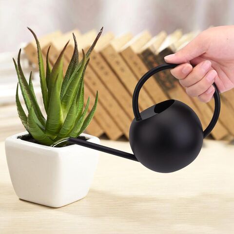 Regadera de acero inoxidable de 400 ml para plantas de interior, mini regadera negra para suculentas, macetas y plantas colgantes. for sale at factory direct price