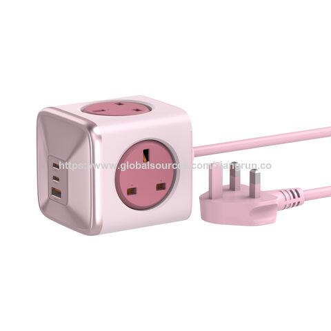 مكعب طاقة بمقبس كهربائي ومقبس حائط بريطاني PD 33W مع 3 منافذ USB Powercube