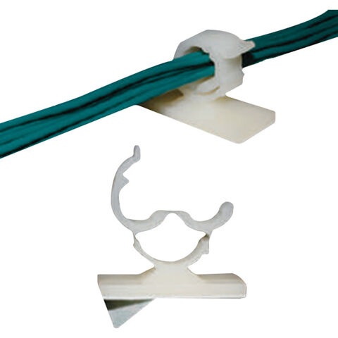Abraçadeira de Cabo de Alta Qualidade, Plástico, Presilha de Cabo, Tubo de Fio, Cartão de Linha de Prego de Aço, Clipe de Tubo, Clipe de Fio, Branco para Fixação