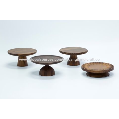 Présentoir à Gâteaux, Cupcakes et Desserts en Bois, Prix Usine Vietnam, OEM & ODM, Finition Naturelle NC, Acacia NC for sale at factory direct price