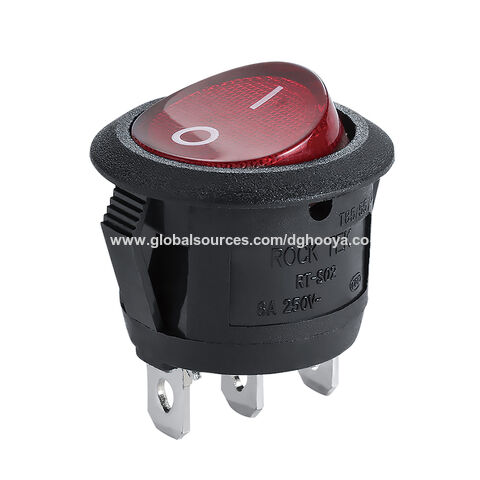Small Rocker Push Switch Small Mini Round / Square Head Switch 2 Pin /3 Pin Rocker Switch Micro ...