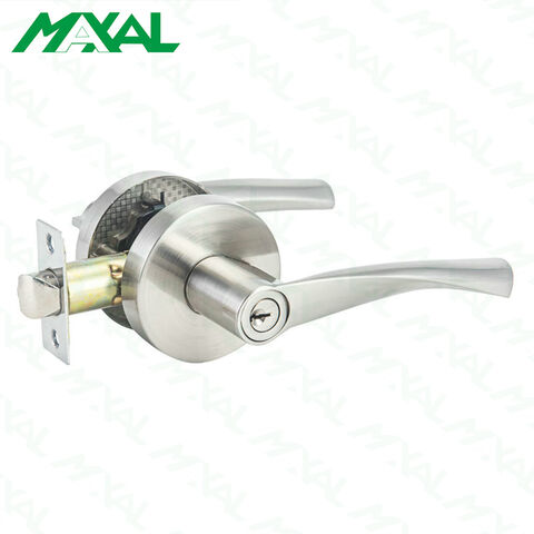 Poignée de porte intérieure en alliage de zinc, finition nickel satiné, pour serrure Zhongshan Maxal