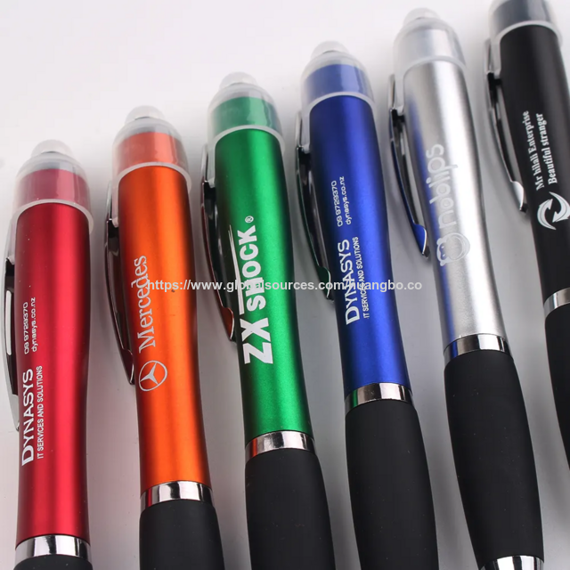 Bolígrafo Publicitario LED con Lápiz Óptico al por Mayor, Logo Personalizado Impreso, Plástico Azul, Tinta de Bolígrafo para Escritura - Económico for sale at factory direct price