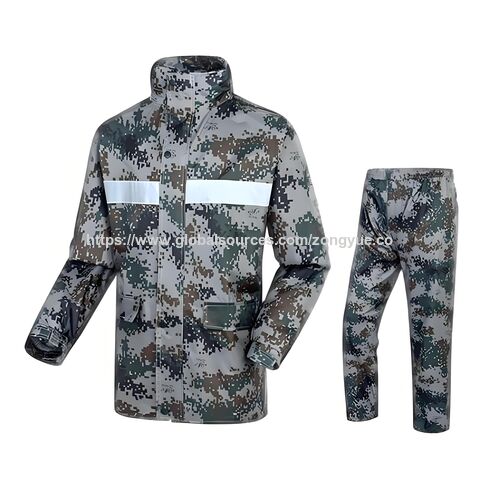 Großhandel Camouflage Regenanzug Reflektierendes Regenjacke und Hose Set Wasserdichter reflektierender Radfahranzug