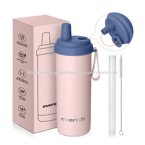 Vaso Térmico de Acero Inoxidable de 530 ml (18 oz) Libre de BPA para Sublimación, Taza de Viaje, Botella Deportiva con Pajita