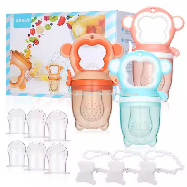Chupeta alimentadora de alimentos frescos para bebês, alimentador de frutas com bico de silicone livre de BPA, alimentador de frutas para bebês, bicos de mamadeira