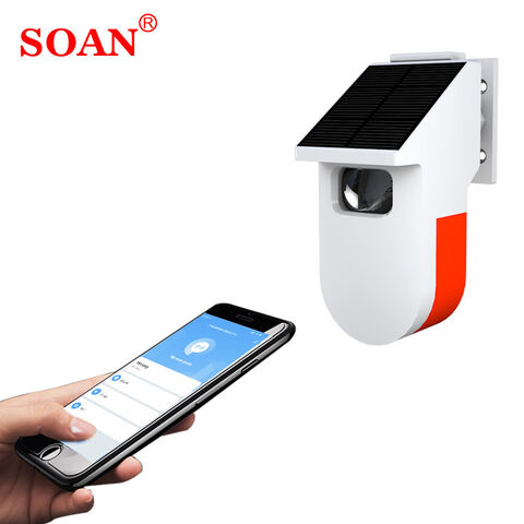 Détecteur de mouvement extérieur PIR et micro-ondes WiFi à énergie solaire avec notification APP, étanche pour B2B for sale at factory direct price