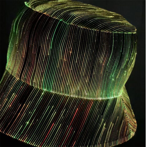 Bob LED Lumineux AI-MICH, Ajustable, Tissu Léger, Parfait pour Concerts, Raves, Fêtes, Chapeau de Pêche