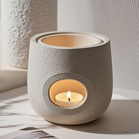 Brûleur d'Encens en Porcelaine, Réchaud à Cire Parfumée, Brûleur de Bougies d'Aromathérapie, Diffuseur d'Huiles Essentielles, Brûleur d'Encens en Céramique de Noël