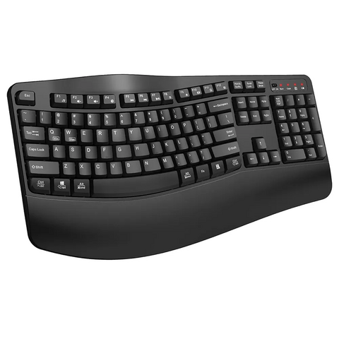 Teclado inalámbrico del mismo tamaño 2,4 GHz con la llave de la onda de la pulsera, ordenador portátil inalámbrico ergonómicamente diseñado del ordenador del teclado del USB for sale at factory direct price