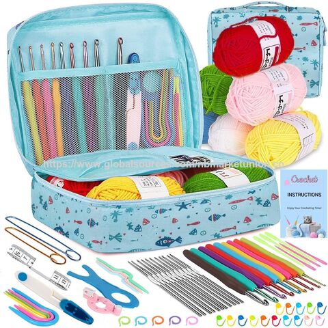 Set de crochet de 68 piezas DIY, juego completo de material de lana, kit de herramientas de crochet para tejer, accesorio de costura for sale at factory direct price