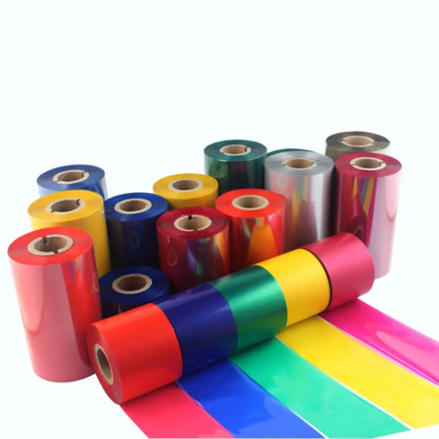 تصنيع شريط ساتان شمع راتنج فيلم رقائق معدنية شريط نقل حراري بكرة حبر معدني لطابعة TSC for sale at factory direct price