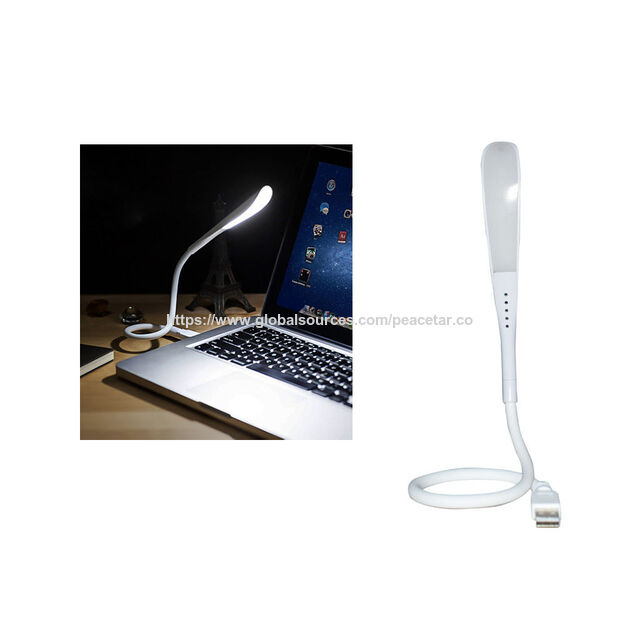 Lámpara USB Portátil con 14 LEDs SMD. Fabricada en ABS y PS. Longitud total de 48 cm. Ideal para iluminación de trabajo y lectura.