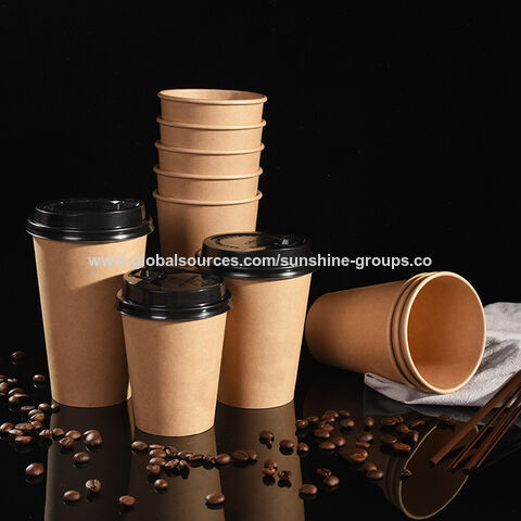 Einwandiger Kraftpapierbecher, Einweg-Heißgetränke-Becher zum Mitnehmen, bedruckter LOGO-Kaffeebecher aus Papier