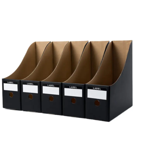 Cajas de archivo de cartón Kraft al por mayor personalizadas para escritorio de oficina, almacenamiento de libros y revistas