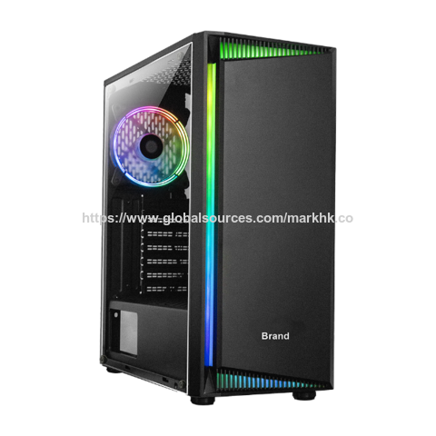 CAJA DE ORDENADOR PARA JUEGOS, Chasis de PC para juegos con ventiladores RGB, Caja de torre de ordenador Airflow 3.0 USB, Panel de vidrio templado Control remoto for sale at factory direct price