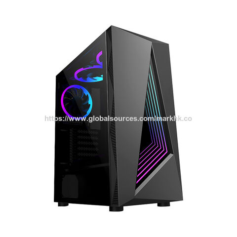 صناديق ألعاب الكمبيوتر، هيكل الكمبيوتر مع زر RGB باللوحة الأمامية، USB 3.2 Type-C و 2 منفذ USB 3.0. for sale at factory direct price