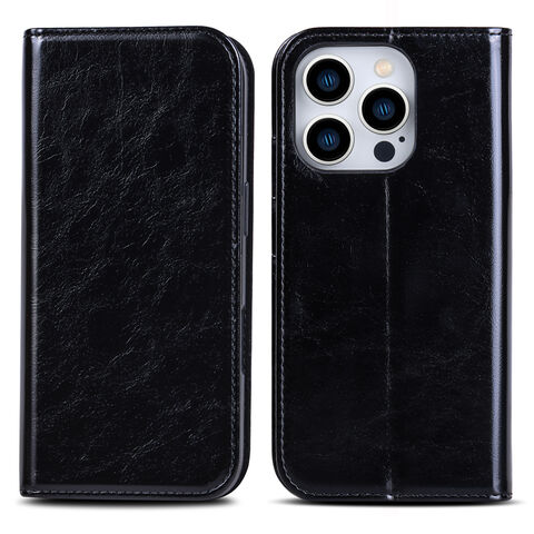 Caso de cuero sintético para la caja de la cartera del iPhone 16 Pro