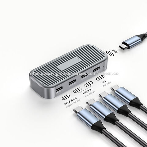 Station d'accueil USB-C 4 en 1 100W PD 3.0 en alliage d'aluminium à charge rapide avec écran pour ordinateur portable/MacBook