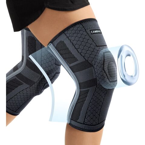 Rodillera de dos piezas para hombre y mujer, con estabilizador lateral de PMMA y almohadilla rotuliana, soporte para hemiartritis y vendaje deportivo.