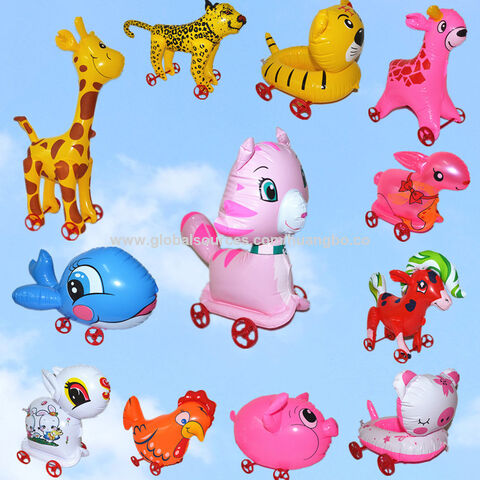 Aufblasbare Zugfiguren Spielzeug Großhandel Kinder Große Cartoon Stände Großhandel Sommerladung PVC Tierwagen Aufblasbare Tiere
