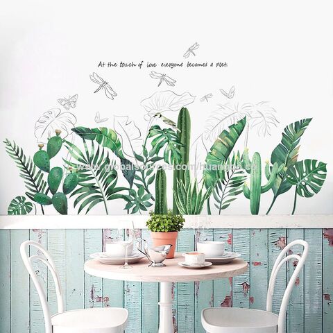 A variety of green plant wall stickers car stickers decorative stickers self-adhesive 3D three-dimensional wall paper living room