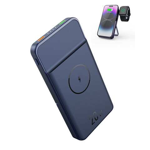 Banco de energía inalámbrico magnético OEM de 10000 mAh con carga rápida de 20 W, cargador inalámbrico magnético portátil con MagSafe para iPhone