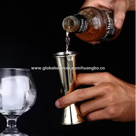 Jigger para Coctelería Doble, Jigger Japonés Premium de Acero Inoxidable 304, 2 OZ y 1 OZ con Vasos Medidores