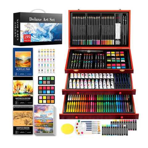 Conjunto de Arte de Luxo Multifuncional: Tintas Acrílicas, Bloco de Esboços, Lápis de Cor, Conjunto de Pintura Artística para Adultos e Crianças, Artesanato, Graffiti for sale at factory direct price