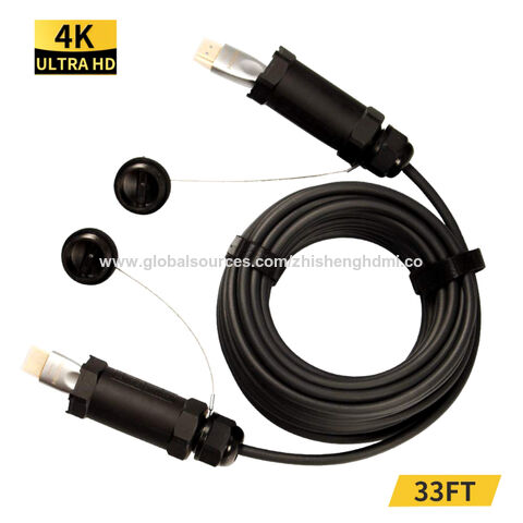 Câble optique actif blindé HDMI 2.0 haute vitesse 18G 4K60Hz avec support OEM et ODM pour système de surveillance HD de sécurité publique for sale at factory direct price