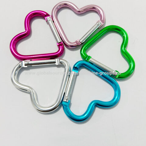 Gantungan Kunci Carabiner Aluminium Bentuk Hati Gantungan Kunci Luar Ruangan Kait Carabiner Panjat Tebing for sale at factory direct price