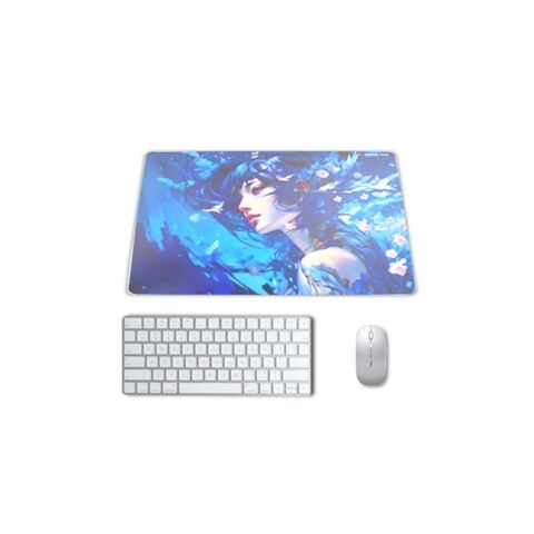 Mousepad de cristal moderado liso impermeable duro Vidrio-revestido de encargo del cojín de ratón en blanco para el juego de la PC