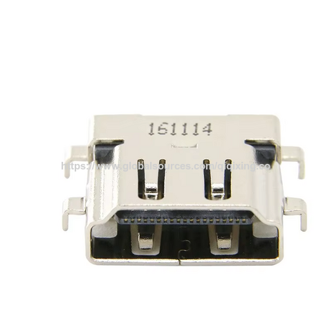 Hdmi 19 Pin Female Socket Connector Dual Row Pins Horizontal Type Sink ...