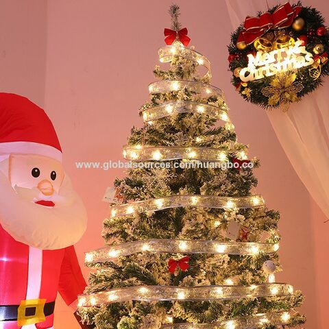 Weihnachts-Dekoband aus Nylon, doppelt vergoldetes Glitzerband, Weihnachtsbaumschmuck, Lametta mit Goldglitter for sale at factory direct price