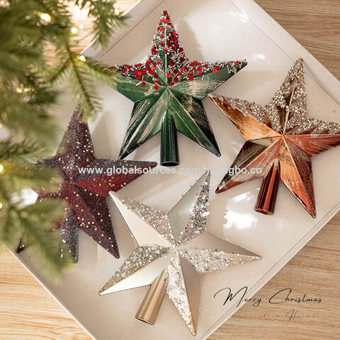 Pendentif de décoration pour sapin de Noël, étoile créative rétro pour la cime du sapin, arrangement décoratif pour le sommet du sapin de Noël for sale at factory direct price