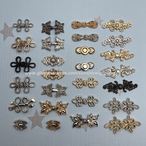 Knöpfe für Kleidung Umhang Cape Luxus Chinesischer Knoten Knopf Verschluss Befestigungen Haken und Öse Schnalle Knopf Metalllegierung Manschettenknöpfe for sale at factory direct price