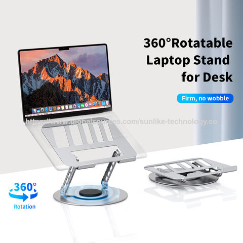 Soporte para Laptop, Rotación de 360 grados, firme, sin tambaleo, diseño de doble eje, altura ajustable, cómodo de usar.