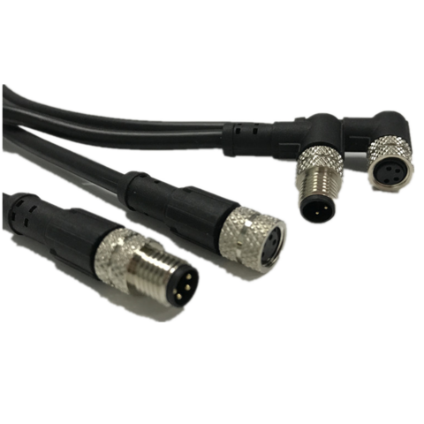 M8 Wasserdichter Formsteckverbinder Kabel 3 4 5 6 8 polig Stecker Buchse Doppelkabel gerade / gewinkelt M8 Wasserdichtes Sensorkabel for sale at factory direct price