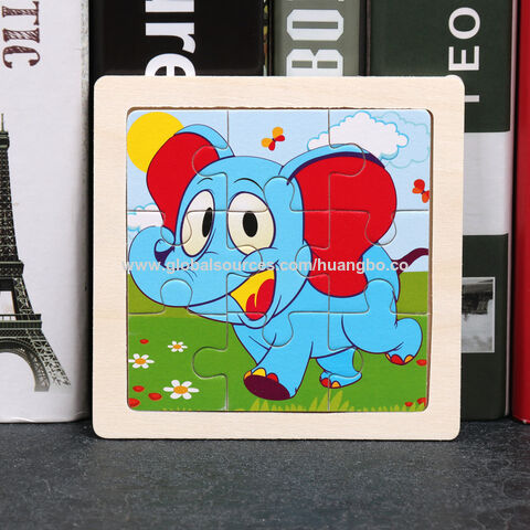 Puzzle en bois pour enfants, 9 pièces, animaux de dessin animé, jouet éducatif précoce pour bébés de maternelle de 2-3-6 ans, vente en gros for sale at factory direct price