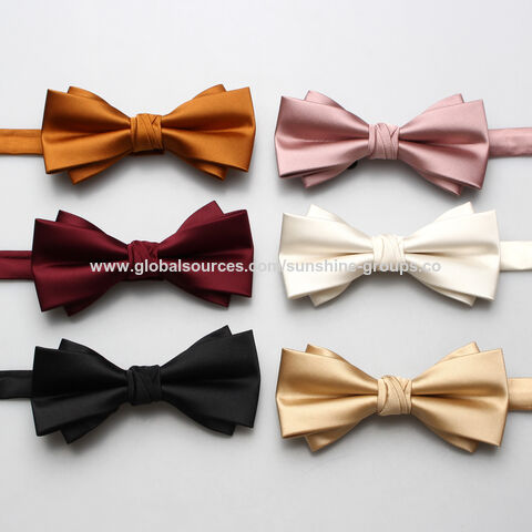 Cravates de mariage, nœuds papillon de fête, cravates unies, nœuds haut de gamme pour tenues formelles, accessoires de cou verts, cravates rouges, cravates roses. for sale at factory direct price