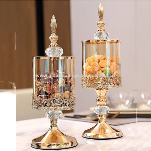 Pot de rangement pour roses en cristal européen, table basse de salon européenne américaine, bonbonnière en dentelle, décoration de rangement for sale at factory direct price