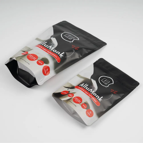 Tas Kemasan Makanan Kunci Zipper yang Dapat Ditutup Kembali, Tas Berdiri Bubuk Protein dengan Pencetakan Digital