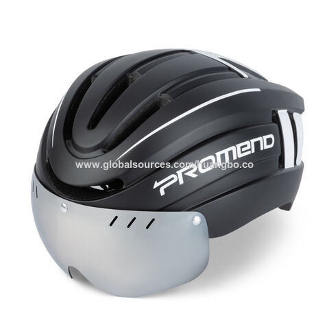 PROMEND Casco magnético con gafas H15, carga USB, equipo de ciclismo de montaña